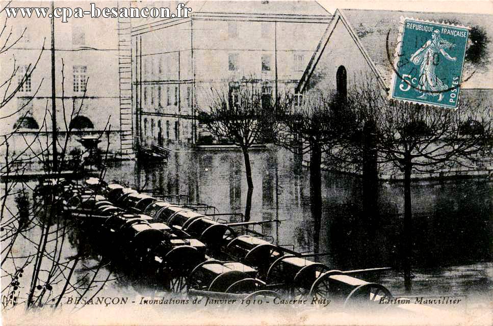 BESANÇON - Inondations de Janvier 1910 - Colombier Militaire et Pont de Bregille